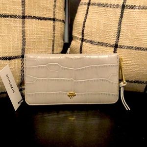 Brahmin Suri Wallet in Dove Savannah Genuine Leather